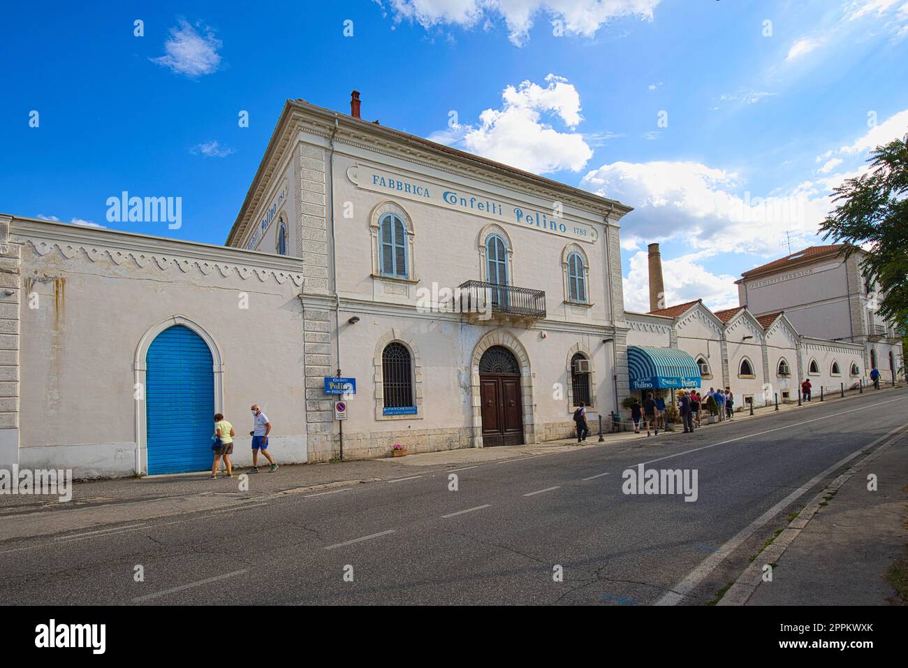 Sulmona, L`Aquila, Italy - 23 August 2022: Confetti Mario Pelino was founded in 1783 by Bernardino Pelino and is one of the oldest confectioneries in Italy. Stock Photo